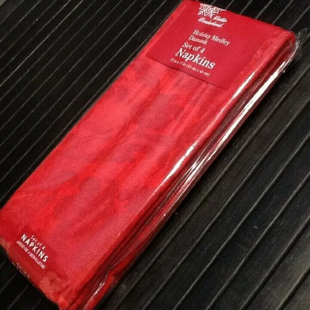 3 brand new 4-piece Sets of RED 65% Cotton 17